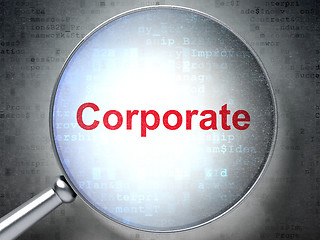 Image showing Finance concept: Corporate with optical glass