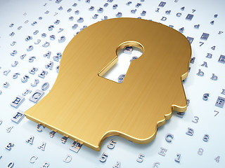 Image showing Education concept: Golden Head Whis Keyhole on digital backgroun
