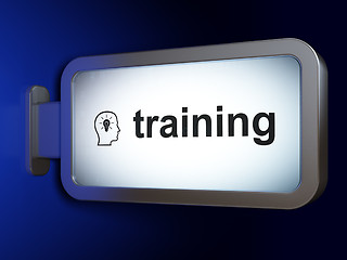 Image showing Education concept: Training and Head Whis Lightbulb on billboard