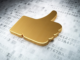 Image showing Social network concept: Golden Like on digital