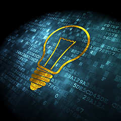 Image showing Business concept: Light Bulb on digital background