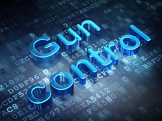 Image showing Security concept: Blue Gun Control on digital background