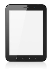 Image showing Black abstract tablet computer (tablet pc) on white background,