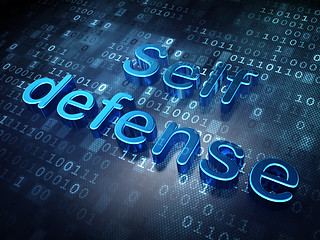 Image showing Security concept: Blue Self Defense on digital background