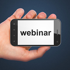 Image showing Education concept: Webinar on smartphone