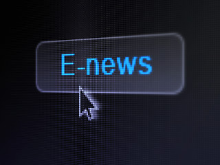 Image showing News concept: E-news on digital button background