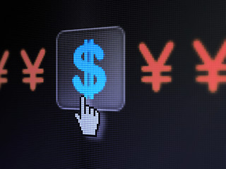 Image showing Currency concept: Dollar And Yen on digital computer screen