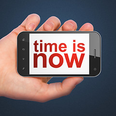 Image showing Time concept: Time is Now on smartphone