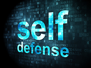 Image showing Protection concept: Self Defense on digital background
