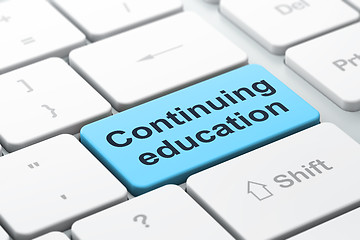 Image showing Learning concept: Continuing Education on computer keyboard bac