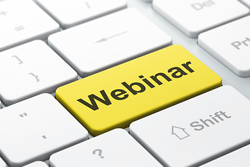 Image showing Education concept: Webinar on computer keyboard background