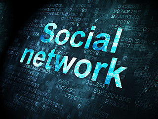 Image showing Social network concept: Social Network on digital background