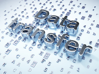 Image showing Information concept: Silver Data Transfer on digital background