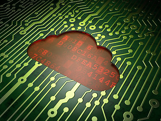 Image showing Cloud computing concept: Cloud on circuit board background