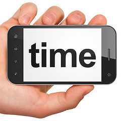 Image showing Time concept: Time on smartphone