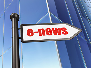 Image showing News concept: E-news on Building background