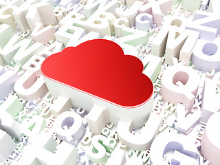 Image showing Computing concept: Cloud on alphabet background