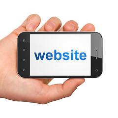 Image showing SEO web design concept: Website on smartphone