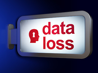 Image showing Data concept: Data Loss and Head Whis Keyhole on billboard backg