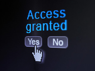 Image showing Safety concept: Access Granted on digital computer screen