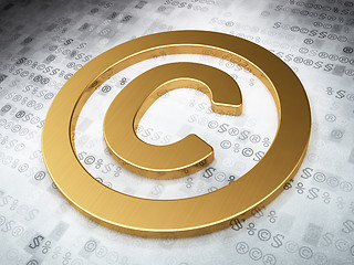 Image showing Law concept: Golden Copyright on digital background