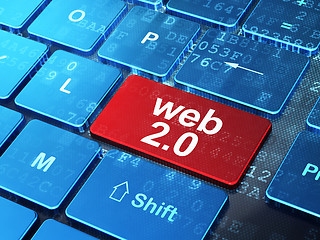 Image showing Web design concept: Web 2.0 on computer keyboard background