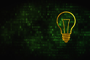 Image showing Business concept: Light Bulb on digital background