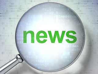 Image showing News concept: News with optical glass