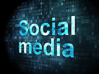 Image showing Social network concept: Social Media on digital background