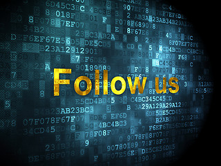 Image showing Social media concept: Follow us on digital background