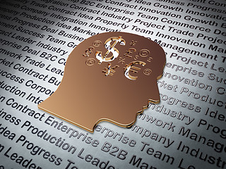 Image showing Finance concept: Golden Finance Symbol on Business background