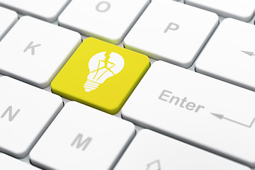 Image showing Business concept: Light Bulb on computer keyboard background