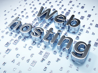 Image showing SEO web design concept: Silver Web Hosting on digital background