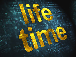 Image showing Timeline concept: Life Time on digital background