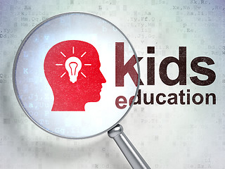 Image showing Education concept: Head Whis Light Bulb and Kids Education with