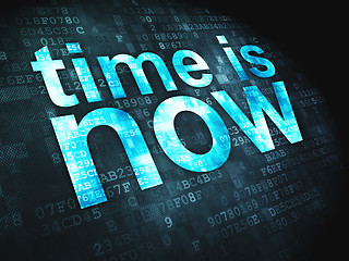 Image showing Time concept: Time is Now on digital background