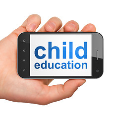 Image showing Education concept: Child Education on smartphone