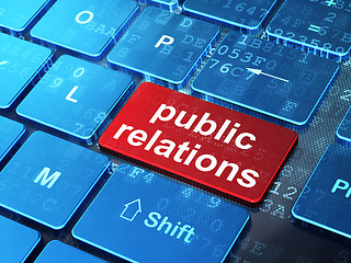 Image showing Marketing concept: Public Relations on computer keyboard backgro