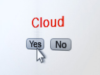 Image showing Cloud computing concept: Cloud on digital computer screen