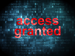 Image showing Security concept: Access Granted on digital background