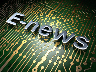 Image showing News concept: E-news on circuit board background