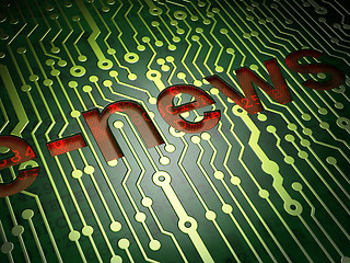 Image showing News concept: E-news on circuit board background