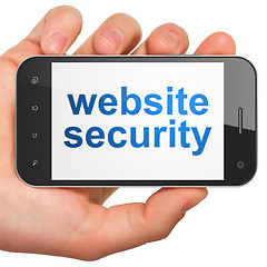 Image showing SEO web development concept: Website Security on smartphone
