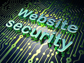 Image showing SEO web development concept: Website Security on circuit board b