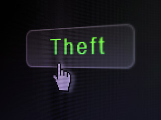Image showing Protection concept: Theft on digital button background