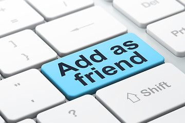 Image showing Social media concept: Add as Friend on computer keyboard backgro
