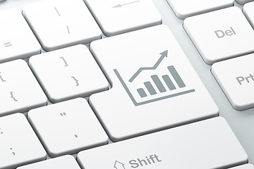 Image showing Marketing concept: Growth Graph on computer keyboard background
