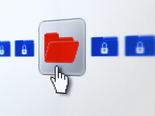 Image showing Security concept: Folder Whis Padlock on digital computer screen