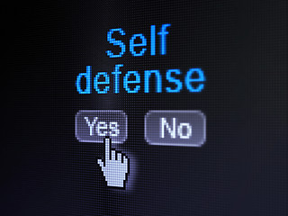 Image showing Protection concept: Self Defense on digital computer screen