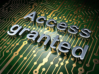 Image showing Security concept: Access Granted on circuit board background